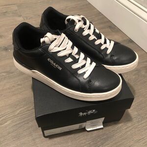 Coach Leather Low Top Black and White Women's Sneakers